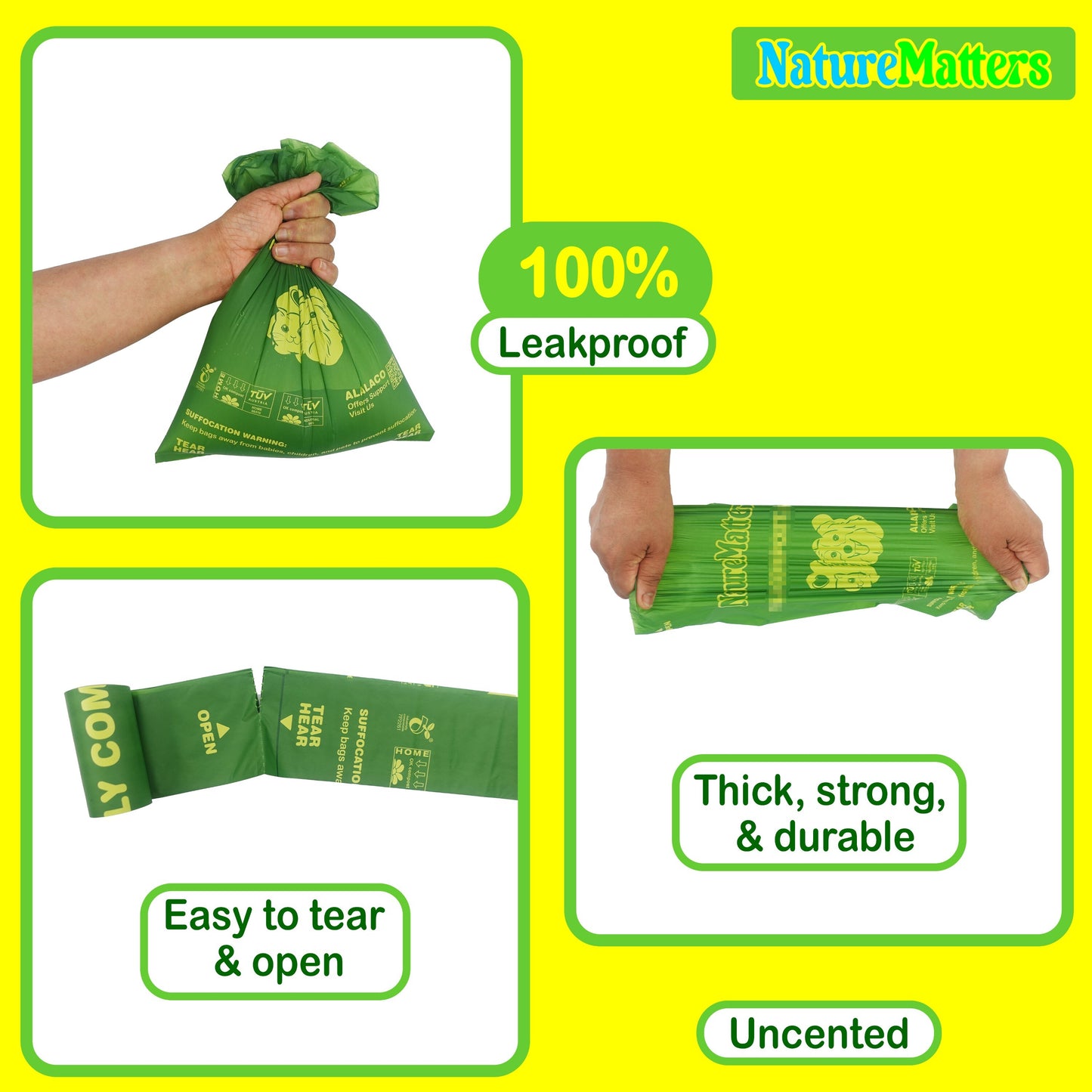 NatureMatters Certified Compostable Pet Waste Bags – 270 Count