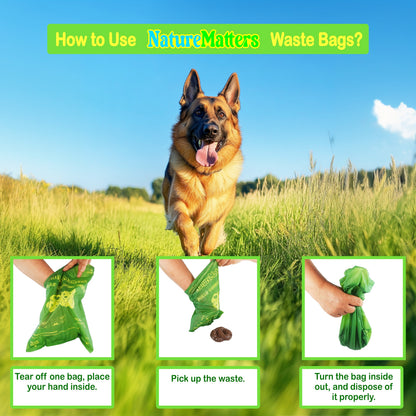 NatureMatters Certified Compostable Pet Waste Bags – 270 Count